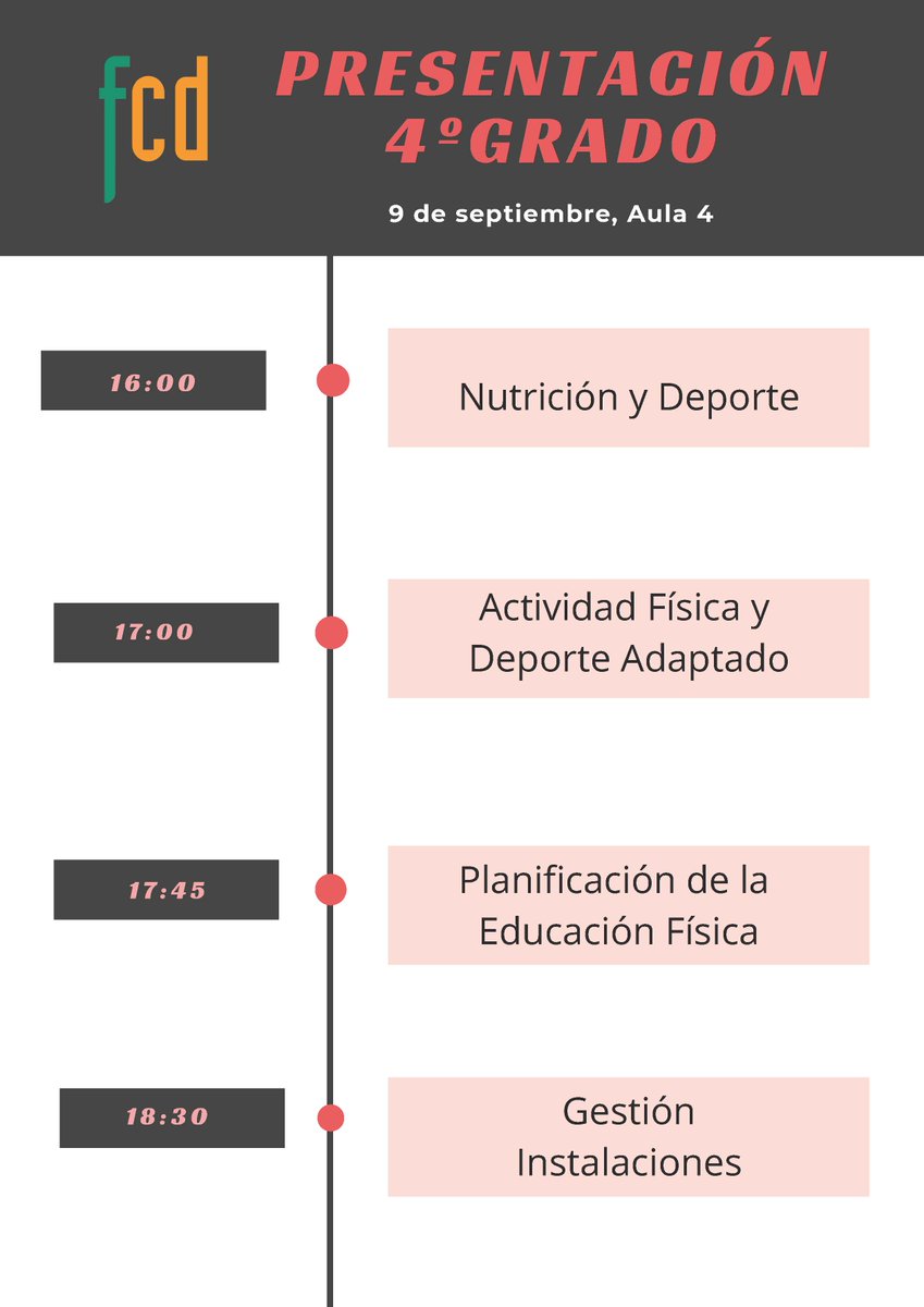 ¡Todo preparado para la vuelta!
Ya puedes consultar el horario, para la presentación de asignaturas, del miércoles 9 de septiembre.
El jueves 10, se mantiene el horario oficial, aprobado en Junta de Facultad.
unex.es/conoce-la-uex/…