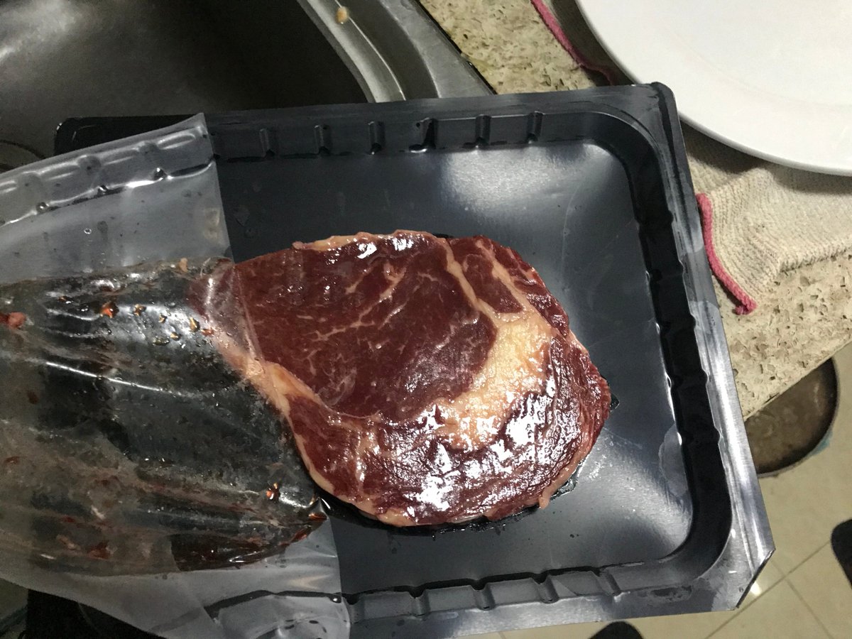It looks good coming out of the packaging. I did defrost this slowly overnight in the refrigerator so I could understand its quality. But I would usually quickly defrost a piece of beef like this.
