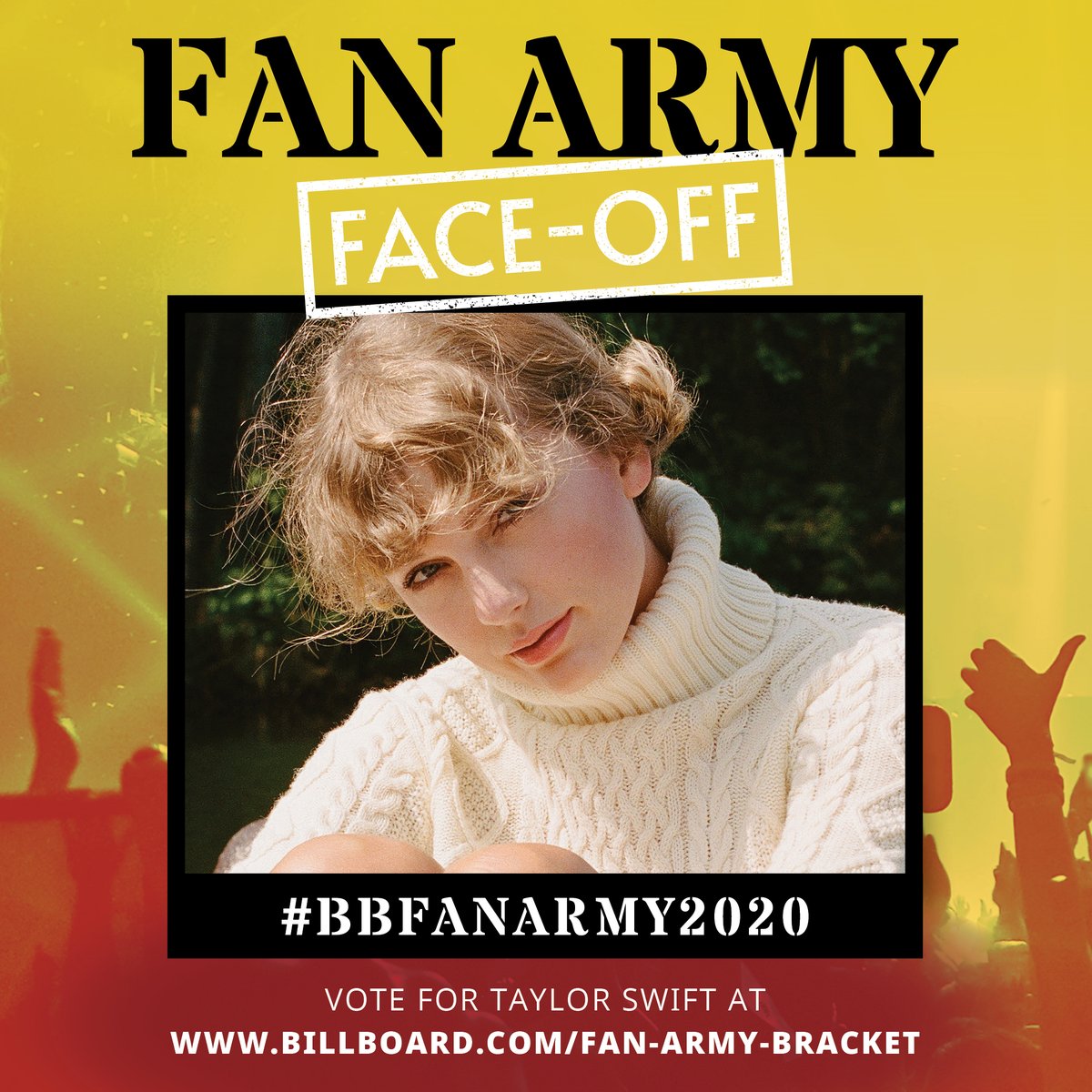 Billboard On Twitter Who Is The Strongest Fan Army Vote For Taylorswift13s Swifties In Round 1 Of Bbfanarmy2020 Here Https Tco Gyskhmiaut Https Tco Pwzsuut8sd