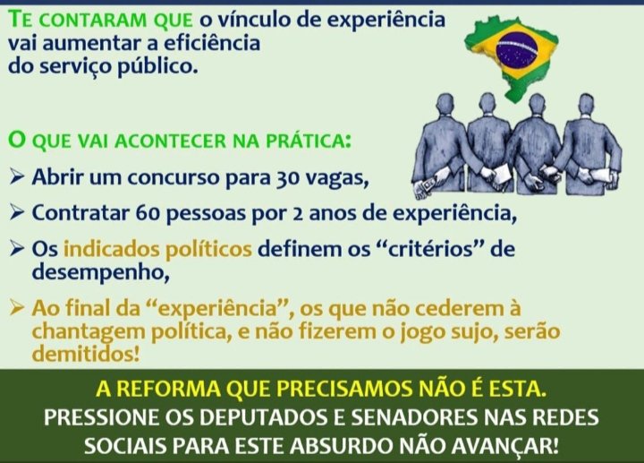 A absurda reforma administrativa, diga não a #reformaadm