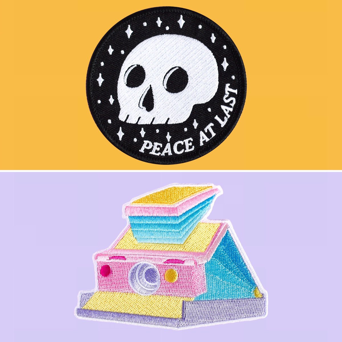 mariapolodesign's tweet photo. Last chance to get 15% off! The patches have been a popular choice 👀 https://t.co/zJHUzBmH0f #patchesandpins #embroiderypatches #halloween #skulls #polaroid #vintage #filmphotography #crustpunk #fashion #enamelpins #edmontonbusiness #pastelaesthetic #etsygifts https://t.co/jGKu5K14AZ