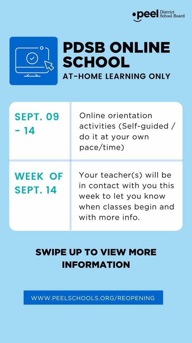 PeelSchools's tweet photo. For more information and clarification regarding orientation, see the images and links below:  

Elementary: https://t.co/yJ2My05JhB

Secondary: https://t.co/NwieO6djyE

PDSB Online School: https://t.co/88sfw6sXLf https://t.co/5ZStdn7vU5