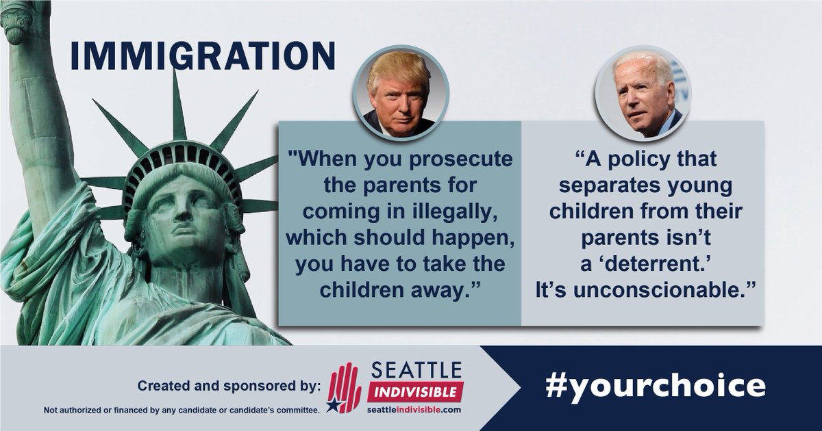 SEAindivisible's tweet photo. Immigration Rights: Who will you choose for your RIGHTS?
- #Asylum
- #Immigration
- #Immigrationisnotacrime
- #NationofImmigrants
Real Differences - Huge Consequences - Your Choice
+ #indivisible + #yourchoice + #vote2020 + https://t.co/yQZevUPaY0