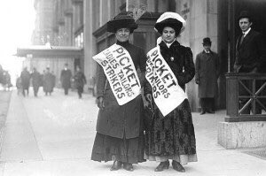 3) In 1909-1910, more than 80,000 women garment workers launched massive strikes in NYC, seeking higher wages, reduced hours, and safer work conditions. They also spoke out against the poor treatment of women, which included unwanted sexual advances and other physical threats.