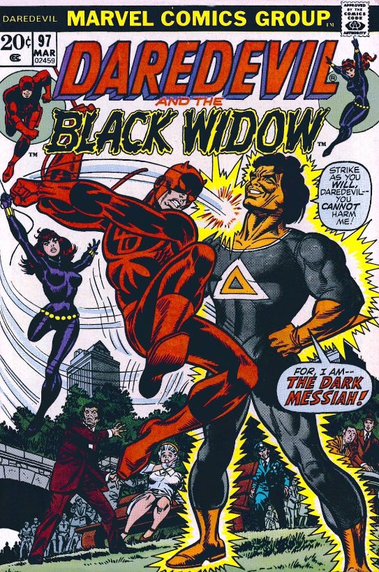 Conway also moved Daredevil to San Francisco beginning with Daredevil #86, and simultaneously brought on the Black Widow as a co-star for the series. Natasha served as Daredevil's crime-fighting ally, and from issue#92-107, the series was renamed as Daredevil and The Black Widow.