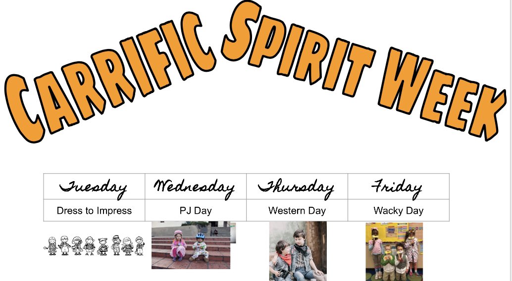 CarrificClass's tweet photo. Tomorrow, we kick off our first Carrific Virtual Spirit week. #carrificclass https://t.co/UqCB6UQMmm