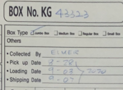 Compilation of Tracking and ETABox 2 LBC ETA 4-5weeks- 121952008200255 (Aug 18)Box 3 & 4 New courier: ETA 2-3weeksBox 3- 43323 (Aug 28)Box 4 - 44260 (Sep 6)ROROHA Batch1Supplier 1 - Sep EtaSupplier 2 - Included in Box 3Supplier #3 - EN064229771JP - Nakaalis na ng japan