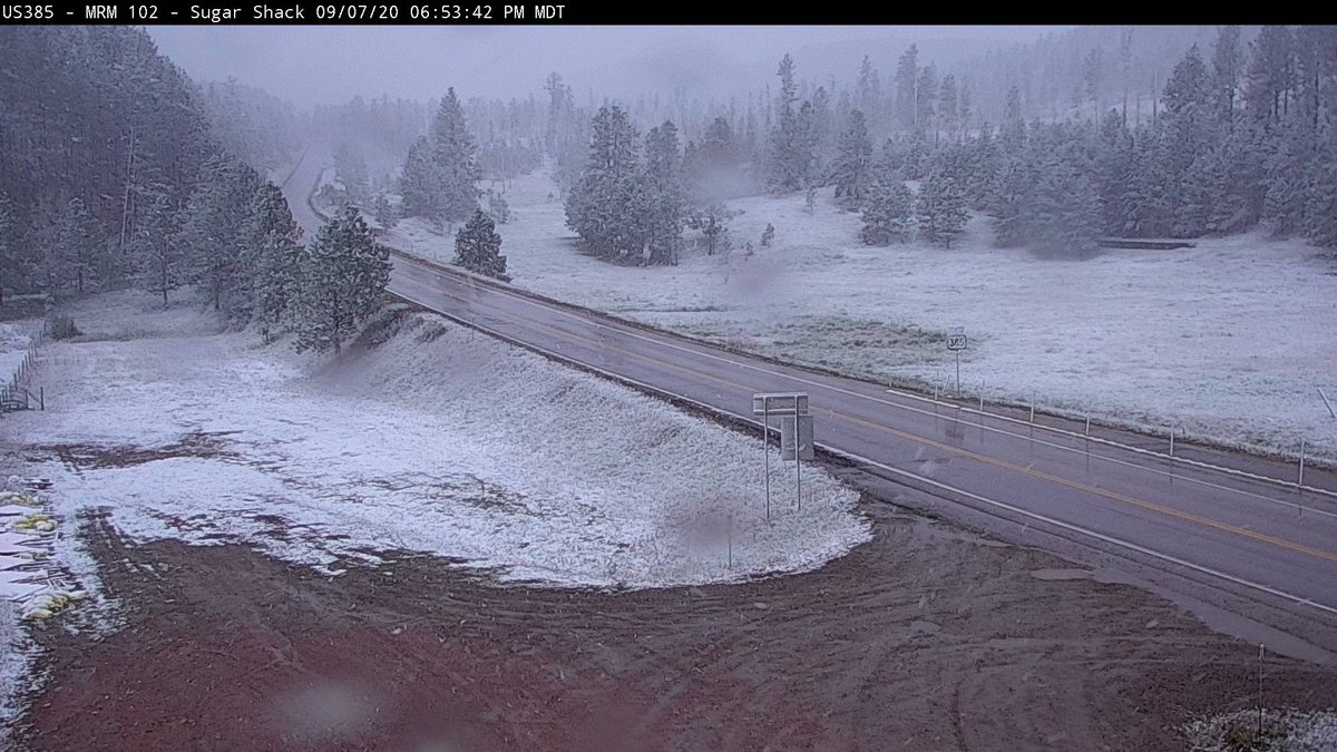 NWSRapidCity's tweet image. A wintry summer scene in Sugar Shack this evening.

Webcam courtesy @SouthDakotaDOT. #sdwx