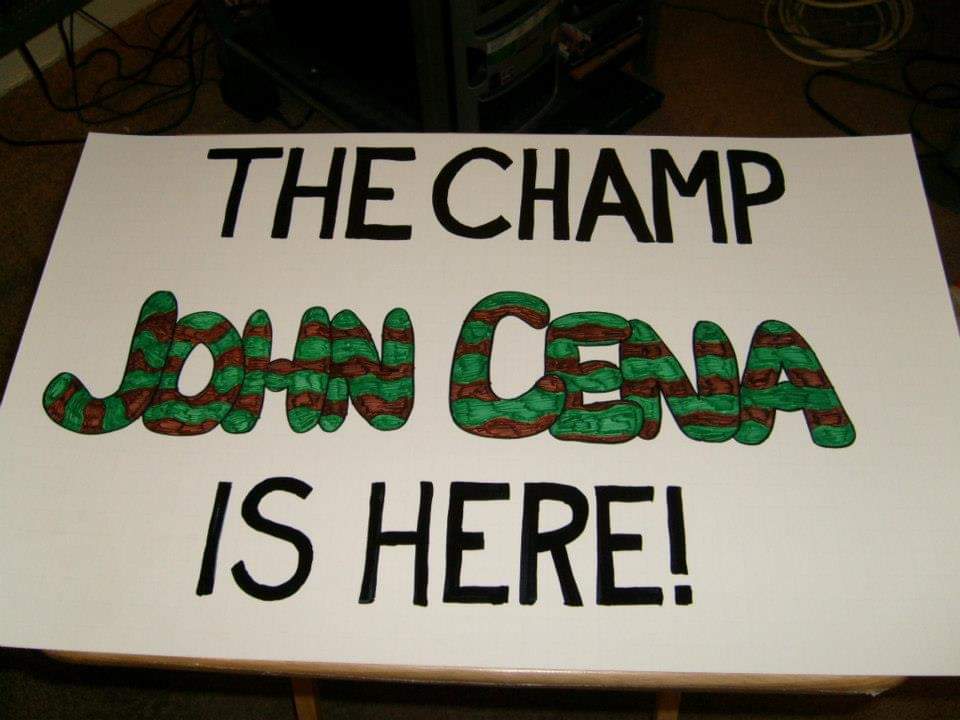  #SignLadyHistory Signs for  @WWE featuring  @JohnCena  @JEFFHARDYBRAND  @reymysterio and  @KaneWWE #WWE  #WWERaw    #WWENXT    #SmackDown  