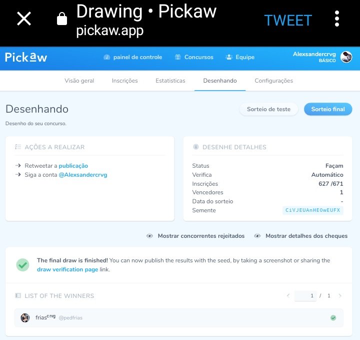 Alexsandercrvg's tweet photo. O vencedor foi o @pedfrias em sorteio realizado ao vivo, às 22 horas, no canal da minha parceria @enquetescolina + @ShoppingVirtua4.
Parabéns ao Frias e muito obrigado a todos vocês que participaram.
Em breve anunciarei outros sorteios.
Saudações Vascaínas! 💢
#Ramonizado https://t.co/wNhHp8EdtJ