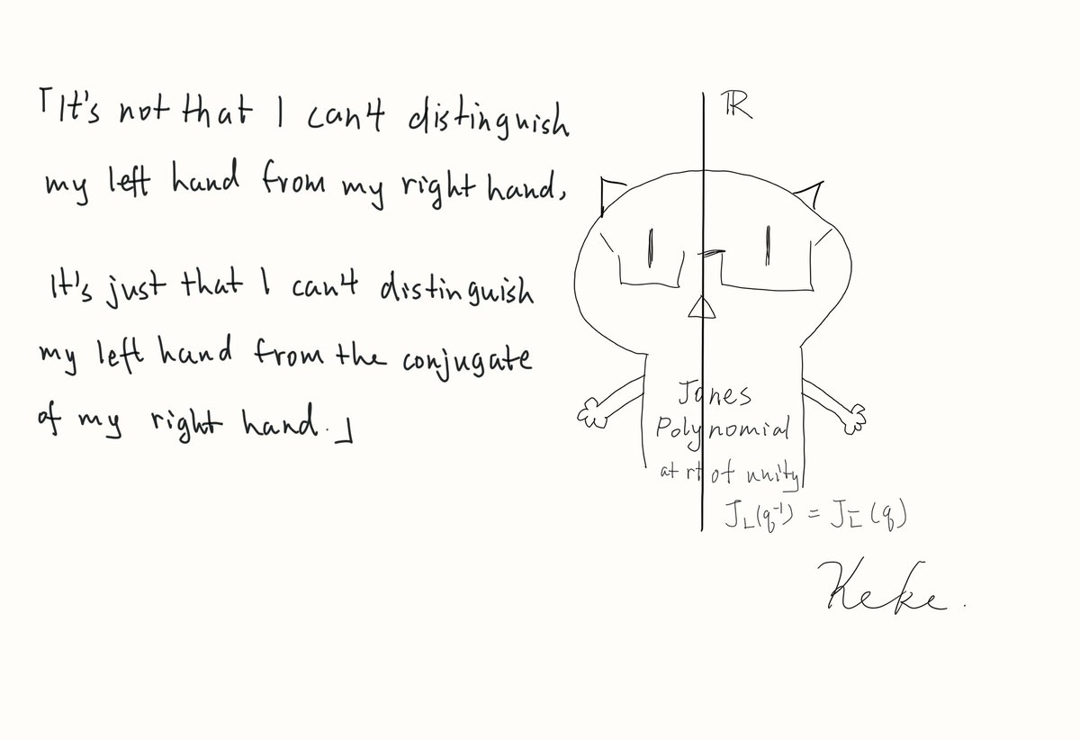 KekeZhang9's tweet photo. Jones polynomial drawing. R.I.P. Sir Jones.
#math #maths #mathematics #mathematicians #mathmajor #mathstudents #mathhumor #mathjoke #mathjokes #mathpun #mathpuns #nerdhumor #nerdjokes #nerdyjokes #nerdpun #nerdpuns #mathmeme #mathmemes #mathcomic https://t.co/qIwrqyO7P0