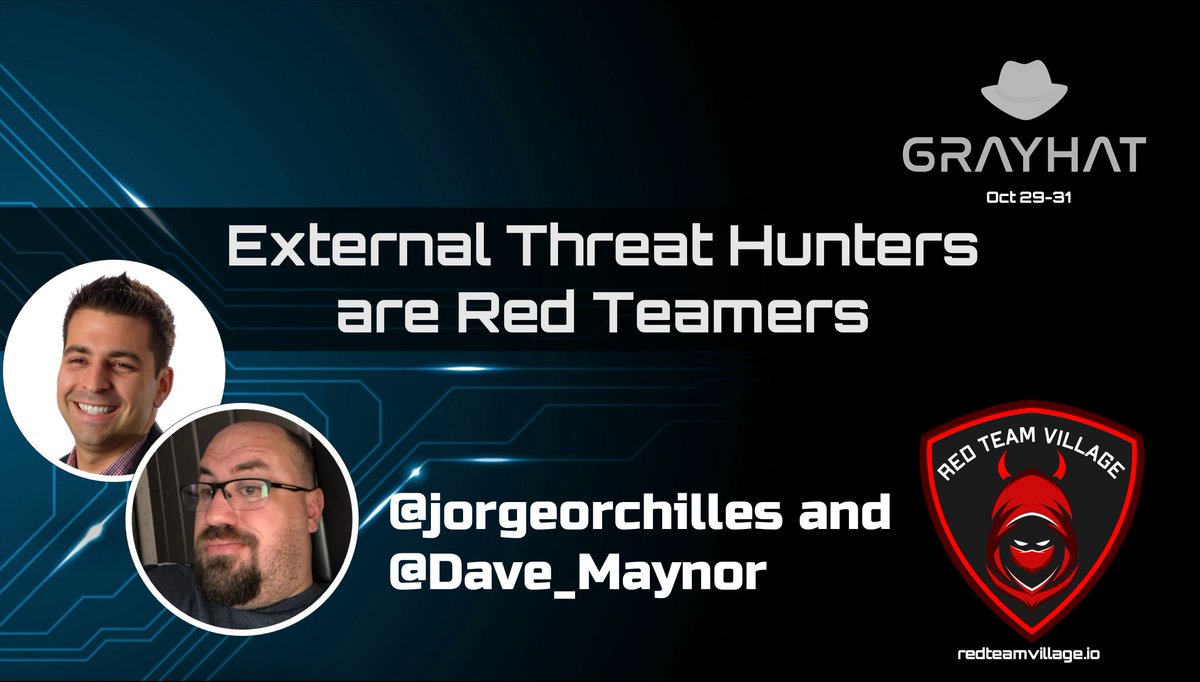 santosomar's tweet photo. External Threat Hunters are Red Teamers
by @Dave_Maynor @jorgeorchilles 

RTV website: https://t.co/zUUU0WRBXb
GrayHat website: https://t.co/YBnSvvwr8O
RTV Discord: https://t.co/37did5p5oE
GrayHat Discord: https://t.co/Q0Mpwi6Ey4

#infosec #CyberSecurity #redteam https://t.co/waeVkk0pvP