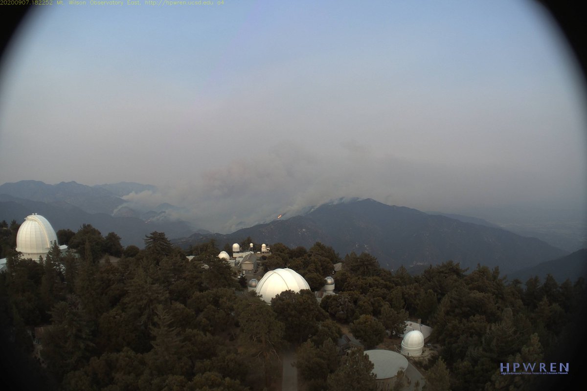 Here is a pic of the  #BobcatFire from the HPWREN camera at Mount Wilson: