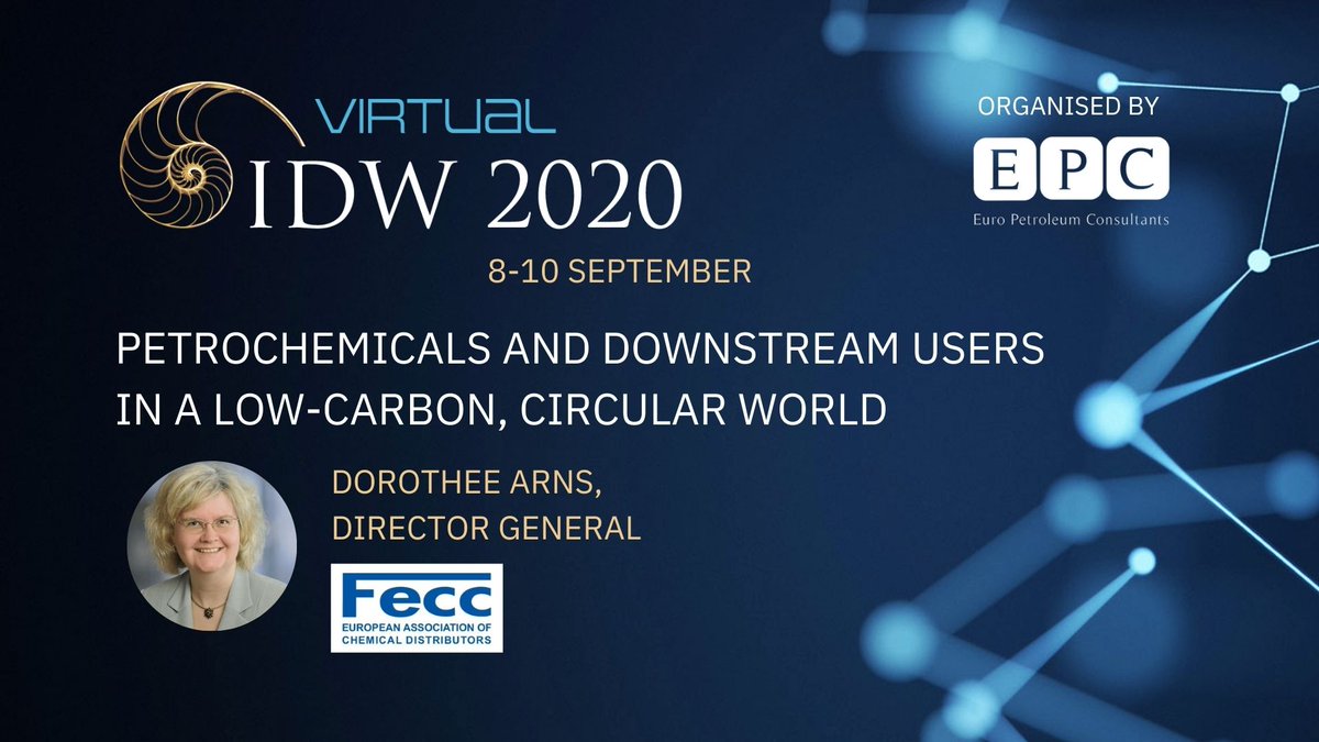 FeccEurope's tweet photo. 📅It's today! Don't miss the 1st day of #IDW2020 virtual event and Fecc DG @doro2005 presentation on "#Petrochemicals &amp; #downstream users in a low-carbon, circular world". Join us &amp; don't miss the live Q&amp;A session! Fecc is a supporting organisation 👉https://t.co/R4Mro3kuKl https://t.co/usO3o0ZXjy