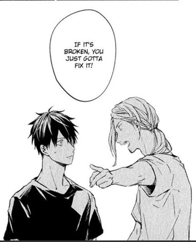 Look at his face! There was no reason for him to be that shaken.Because of the more obvious tension between Mafuyama it was easy to miss, but Akihiko was very not himself here too.And he was looking for Haruki to keep him grounded.This panel here is from Aki's viewpoint.