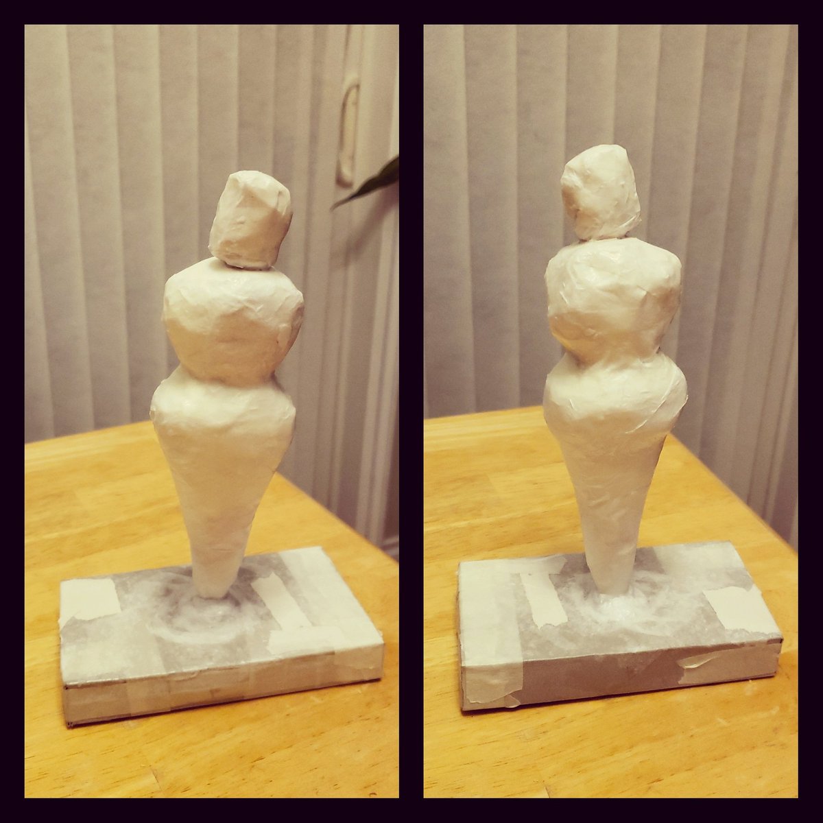 Jenn2Marie's tweet photo. Inspired by my son's art camp with @varsitytutors so I'm trying a little #PaperMache
.
.
.
#PaperMacheScupture #Sculpture #RecycledArt https://t.co/PqNOuw3uy5