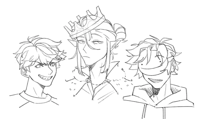 Doodles of tommy, techno, and dream cause I don't know what to draw, feel free to give suggestions 