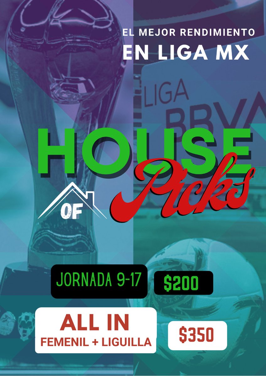 HouseOfPicks's tweet photo. Fanático de la Liga MX??? Aficionado de fútbol femenil??? Quieres ganar apostando en Liga MX???

#Guard1anes2020 #LigaBBVAMXFemenil

Unete al mejor equipo de fútbol mexicano. ⚽🤑🇲🇽
Manda MD!!! https://t.co/607NjRA6YK