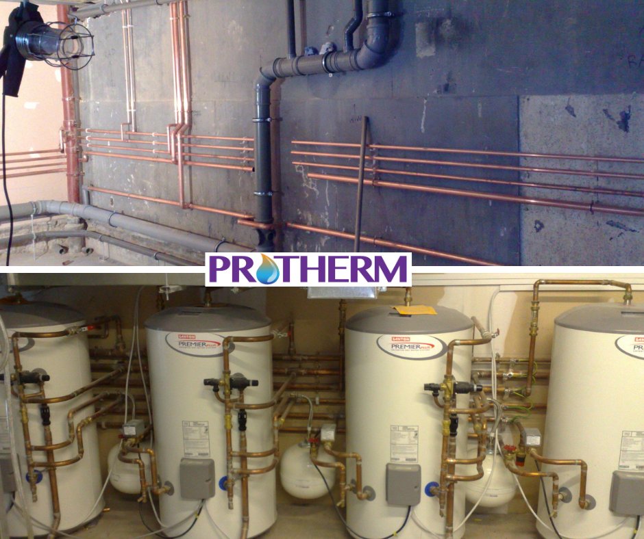 Commercial boilers work the same as boilers you would find in your home. 

The number of boilers required will depend upon the area that requires heating and how many people use the building.

For further information call Oz 01689 830348