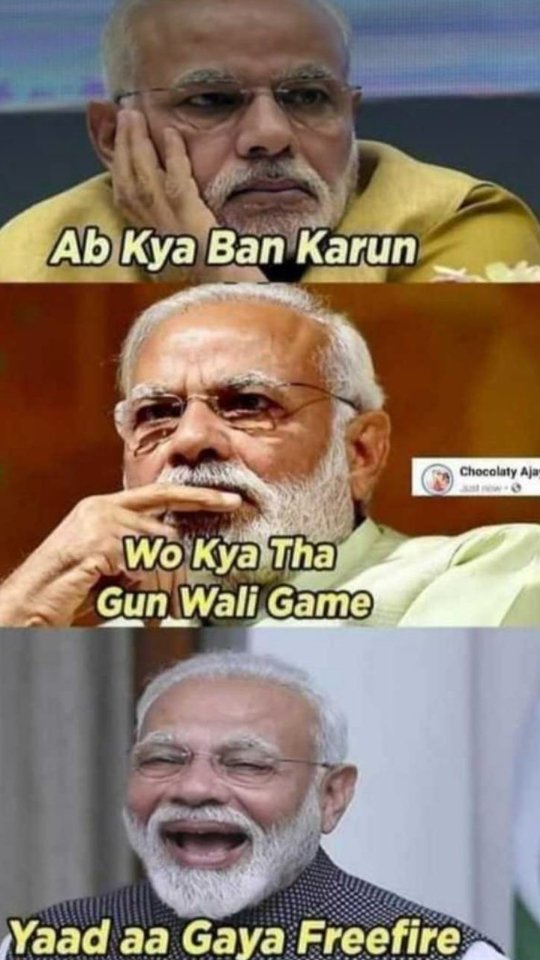 yadavaniket01's tweet photo. Can anyone suggest him...
.......😁😁😁..................
Ki ab kya ban karna hain??😜😝
#FREEFIREhotshotparty #freeban #GamblingTwitter #gamelover
#ModiHaiToMumkinHai 😎 https://t.co/TiPj0n5u1Z