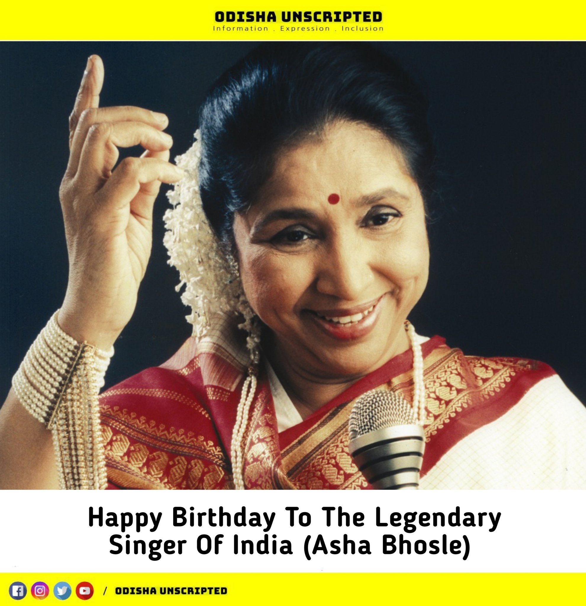 Happy Birthday To The Legendary Singer Of India (Asha Bhosle)   