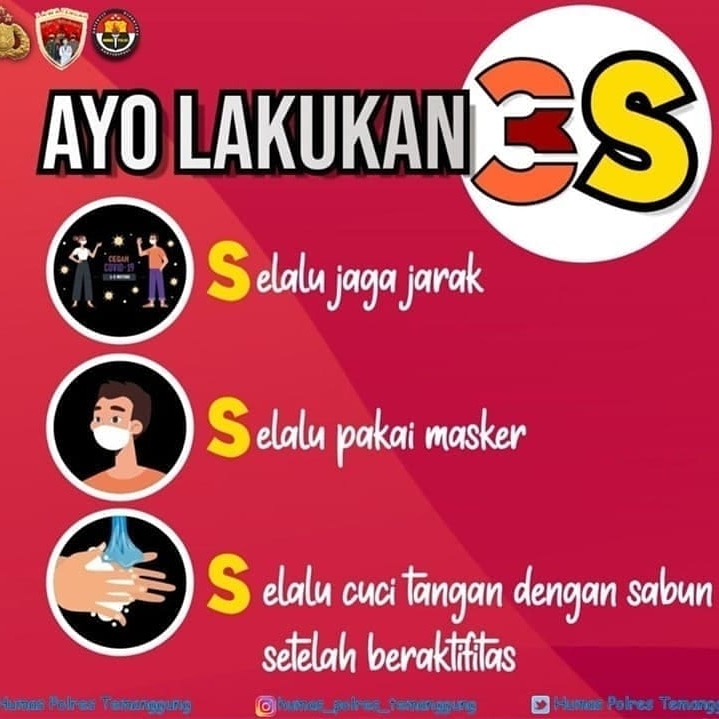 PolsekKedu's tweet photo. Ayo Lakukan 3 S
• Selalu Jaga Jarak
• Selalu Pakai Masker
• Selalu Cuci Tangan Dengan Sabun Setelah Beraktifitas

#JawaTengahAyoMaskeran
#TemanggungWajibMasker https://t.co/DXtBJo8IOL