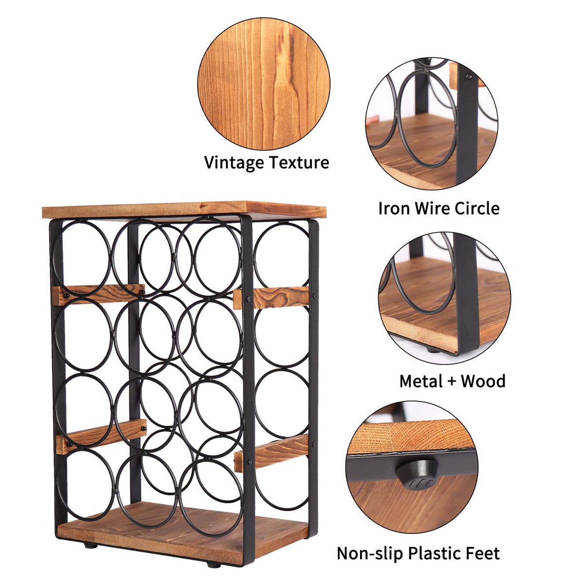 cosrack's tweet photo. X-cosrack Rustic 12 Bottles Wine Holder Rack ~ Countertop Wine Bottles Organizer Stand Tabletop Liquor Storage Shelf Wood &amp; Iron 12.60''L x 7.9''W x 17.8''H Welcome to try and test our new arrivals :) https://t.co/fa0JX4lE1B