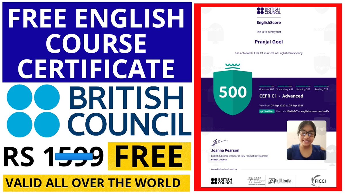 GyaanTalks's tweet photo. ❌ CERTIFICATE FROM BRITISH COUNCIL ❌
English Course Paid Certificate for Absolutely Free, want to know the whole process, then check out my new video
https://t.co/QNr4dgVdhM
Check it out
#ielts #englishtest #HR #AcademicTwitter #youtube #youtubeindia #free #English #Classof2020 https://t.co/Vl9YyUXs7J