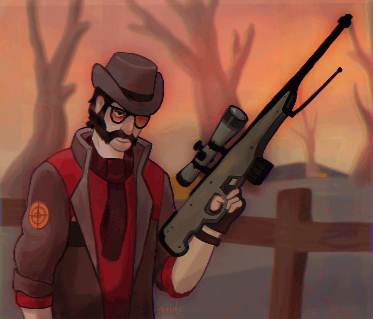 Sayrantesis's tweet photo. mate sniper for friend <3
#tf2 #TeamFortress2 #tf2sniper #tf2red #artwork https://t.co/PK7IXupEea