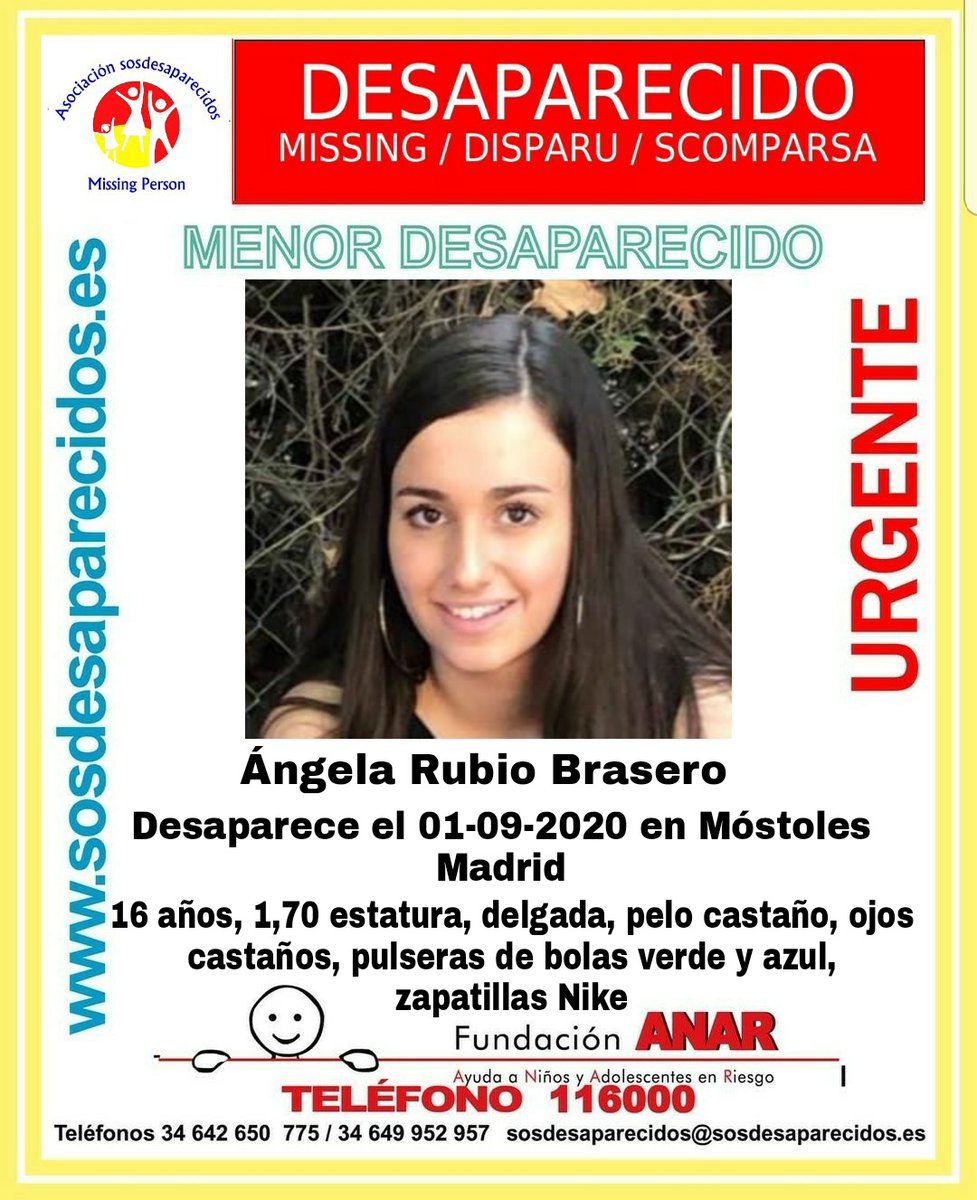 🆘#MuyUrgente⚠️

 Esta es Ángela una #menor que ha #desaparecido en #Móstoles #Madrid

  Si la has visto llámanos 
☎062  
☎091 
☎112  
Tu RT es muy importante y no cuesta nada