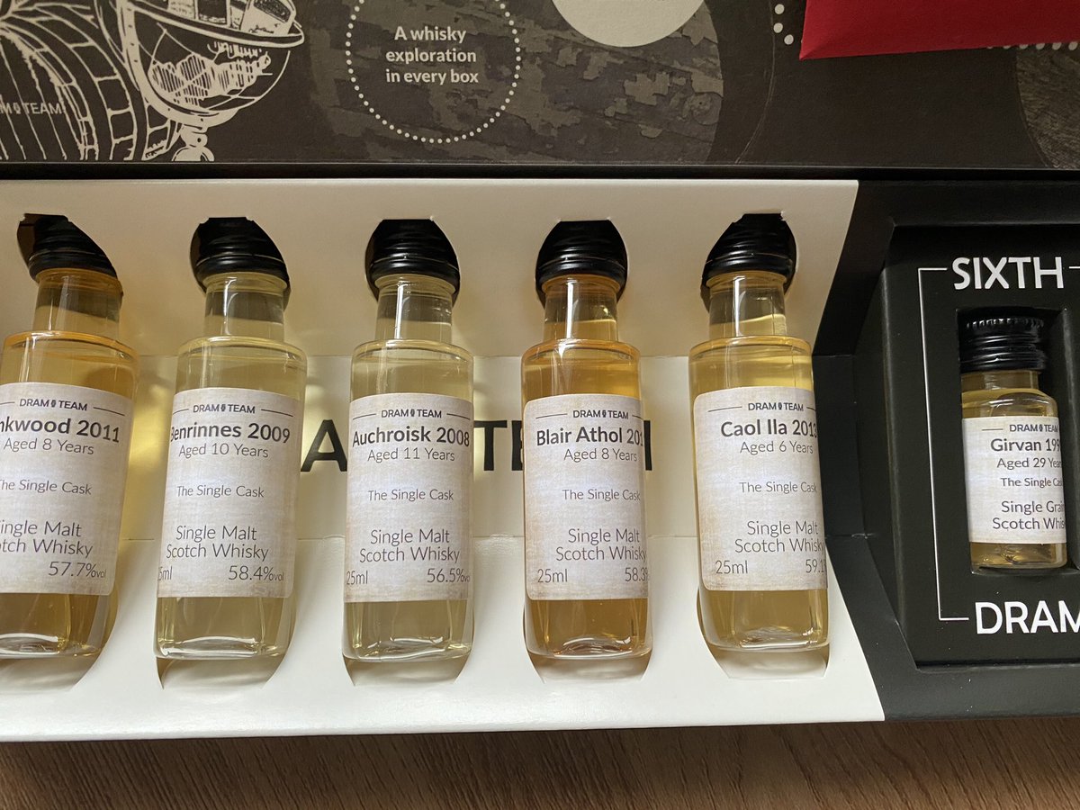 insidethecask's tweet photo. This month’s Dram Team delivery has arrived - independent bottlings from The Single Cask including Linkwood, Benrinnes, Auchroisk, Blair Athol, Caol Ila and Girvan @TheDramTeam https://t.co/1hIiOsoLMi