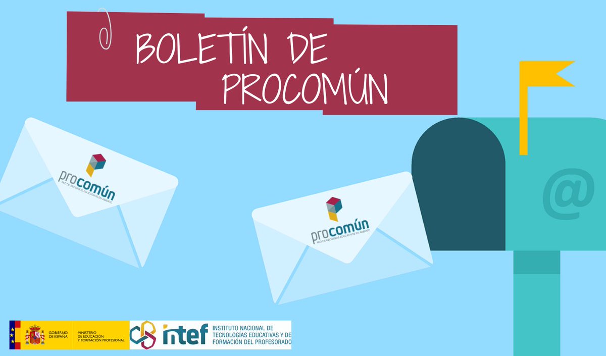 educaINTEF's tweet photo. 📨📨 Ya está publicado el boletín de septiembre de #EduProcomún. ¡Consúltalo para estar al día de las últimas noticias de la red! En él, encontrarás también una recomendación de #RecursosEducativos para este mes

 ➡️ https://t.co/suP8AO2irI https://t.co/fiOeauESBH