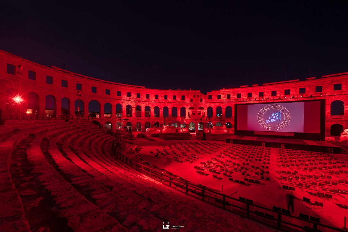 Our friends of LAV Studio used  CLF Ares fixtures to illuminate the Pula Arena in Croatia.

Croatia joined the large global initiative “Red Alert”, which was launched in order to raise awareness about the crisis situation in which the entire event industry found itself.