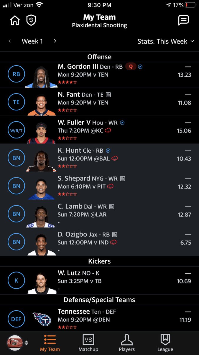 ryanakabags's tweet photo. @FFOTPodcast what are your thoughts on this roster:
1️⃣2️⃣ Team PPR League
QB: Mahomes
RB
• Kamara
• Gordon
• Hunt
• Ozigbo
WR
• Lockett
• Boyd
• Fuller
• Shepard
• Lamb
TE: Fant
K: Lutz
DEF: Tennessee
#AskTheExperts #FFOT https://t.co/B22LYKHufE