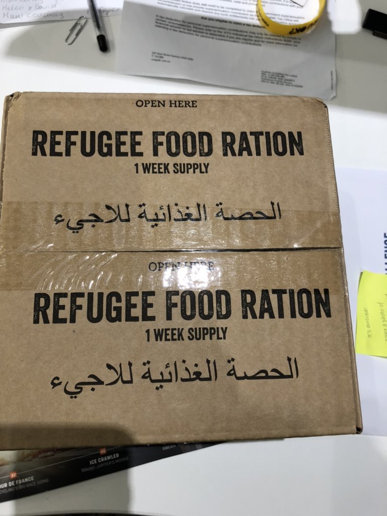 I got my ration pack today! #rationchallenge actforpeace.rationchallenge.org.au/george-sidis