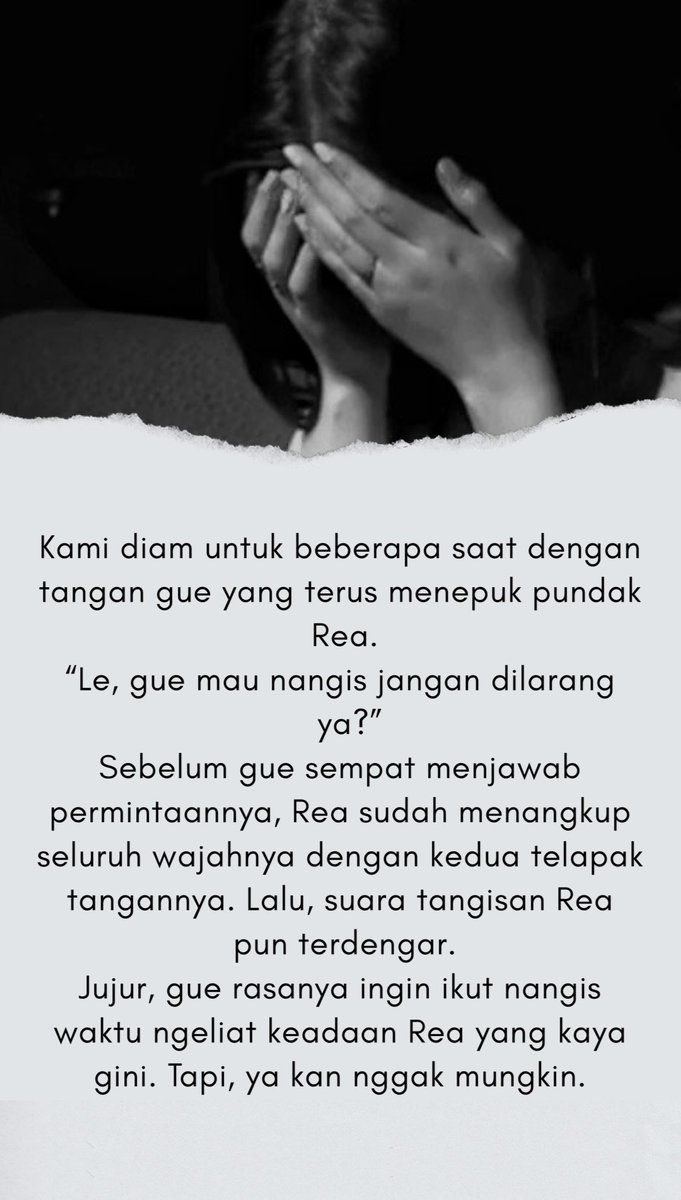 Nangis adalah hal yang wajar. Terkadang tubuh kita butuh mengeluarkan air mata untuk melepaskan sesak