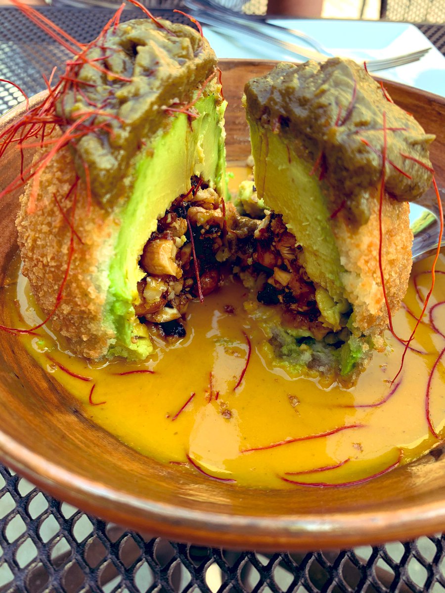 ThoroughTripper's tweet photo. Dinner tonight on the patio at Cucina Wine Bar in Salt Lake City. Our first time there. Excellent!! #slcdining
1. Fried Stuffed Avocado topped with Green Chili Emulsion
2. Crab Cakes with Cilantro Paint
3. Lobster Gnocchi
4. Ahi with Coconut Cream and Hot/Sour Cabbage https://t.co/VJW0GLzKGS