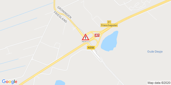 Melding gekantelde vrachtwagen Frieschepalen