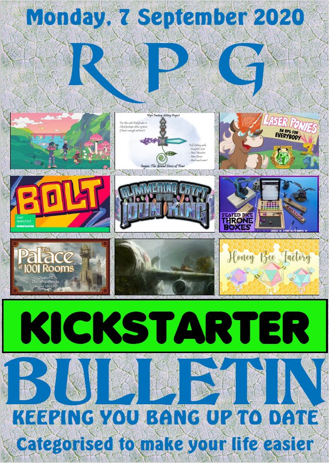 day133513636's tweet photo. #TTRPGResourceJam
The RPG Kickstarter Bulletin is a FREE weekly #magazine.
By far the easiest way to keep up to date with #RPG #Kickstarters
Download the latest issue:
https://t.co/XcWp2FEe6T
#TTRPG #dnd #dnd5e #rpglifeuk #rpgpublishing https://t.co/V5BAm8sd7l