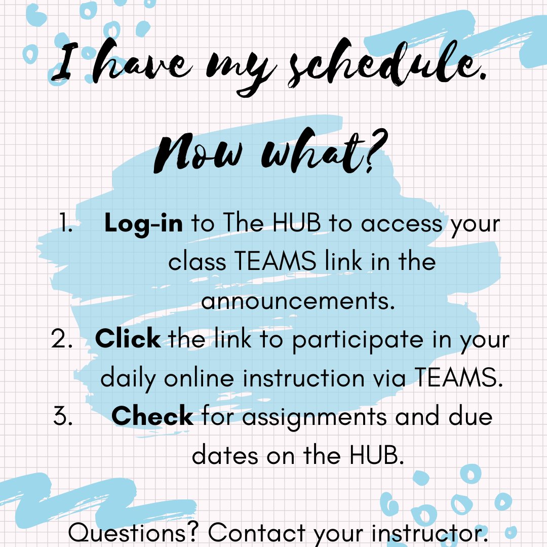 HamiltonMS1's tweet photo. Welcome back, #AHMSHuskies!  Classes begin promptly at 8:30.  Be sure to check your HUB courses for the link to your synchronous (live) classes before 8:30 AM.  Use the attached TASK Cards for help. Have a wonderful first day.   @Northwest_HISD @Garibaldi3HISD https://t.co/QOSlSfhaz0