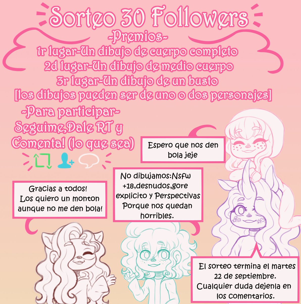 DeliriosDToffee's tweet photo. Ya Somos 30 mascaritas!🥳 Gracias a Todos!! Para celebrar les traigo un sorteo con 3 lugares! Termina el 22/09 y todos pueden participar jeje #SORTEO #Sorteodedibujo #Rifa #drawings #draw #OC #drawing #myart #art
-Comenten
-Siganme
-Y denle Retweet https://t.co/LjuGQmxy8p
