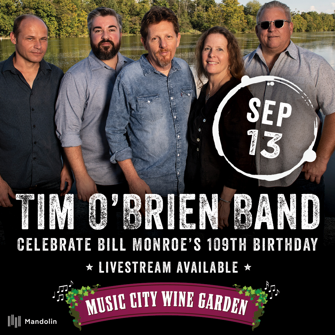 Don't miss Grammy Award-winning @TimOBrienmusic in our new outdoor #MusicCityWineGarden - LIVE #Bluegrass on Sunday 9/13! Tickets are selling fast: bit.ly/timobriencw 

Can't make it? Catch our exclusive #CityWinery CWTV Livestream, powered by <a href="/mandolinlive/">Mandolin</a>! #nashville