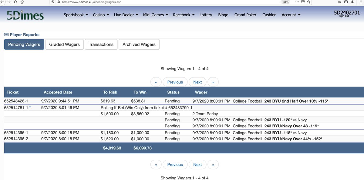 CapNationKyle's tweet photo. BYU and the OVER anyone? Here are just a sample of some of my bets that are spread out. #CappersNation #CappersNationLIVE @5DimesSB https://t.co/zKDMDdpVWB