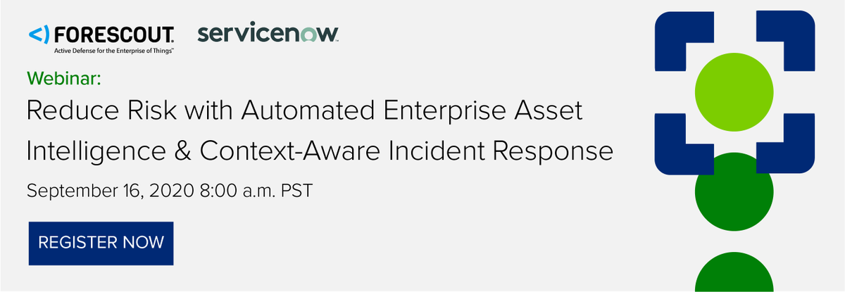hybridstace's tweet photo. Catch @Forescout and @ServiceNow discuss how automated workflows can reduce risk &amp; increase #cybersecurity efficiency. Join us on Sept. 16th. https://t.co/ovxll7TLV4 https://t.co/IpDG8Fcc8h