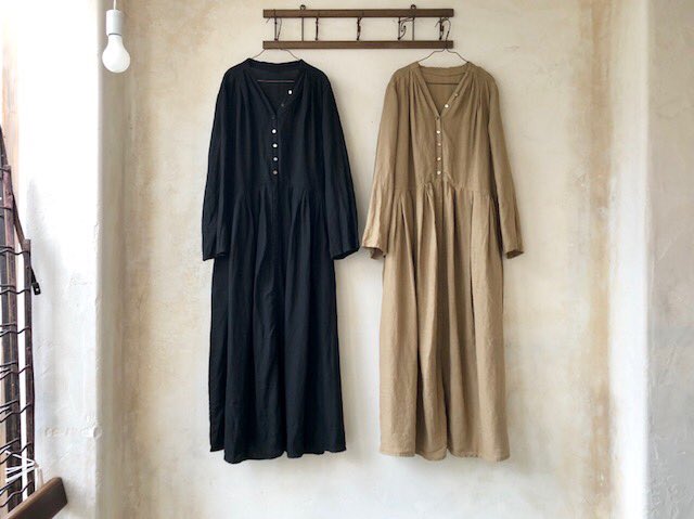 nest  robe  リネンYネックドレス