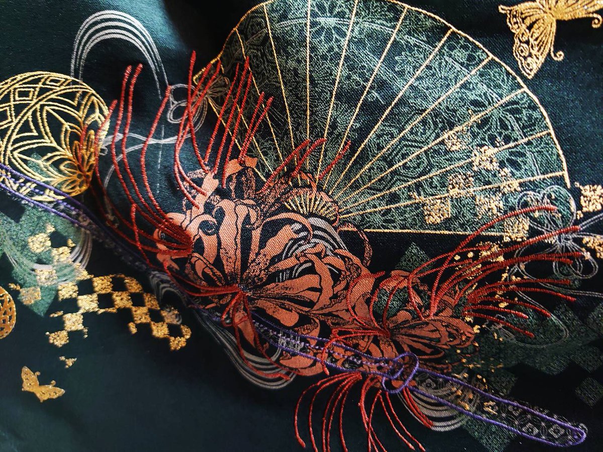 OZZ 気持ちよく ONESTE彼岸花刀刺繍ワンピース