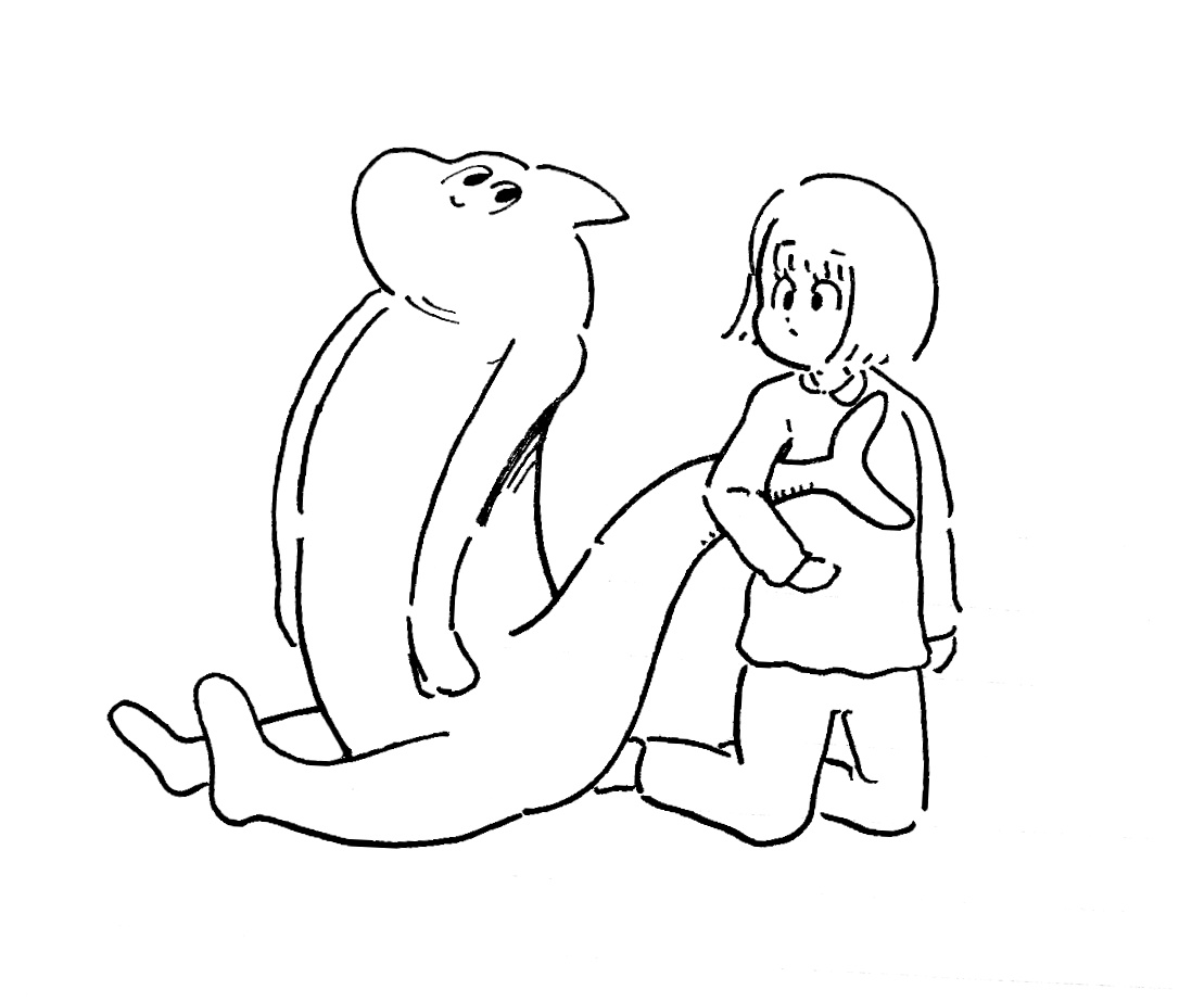 イラスト 最近よく描いてるイルカと女の子シリーズ イルカのお医者さんの漫画