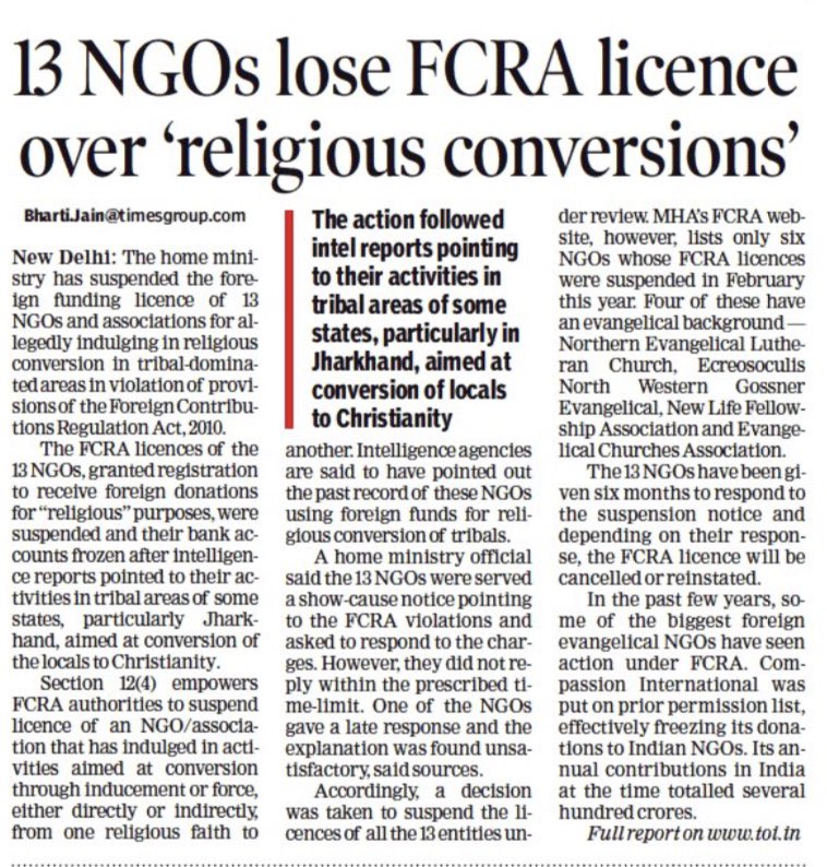 PrakashShriRSS's tweet photo. 13 NGOs banned over induced #ReligiousConversion! #ConversionMafia #ConversionIsCurse #BanOrganisedReligiousConversion @PrernaMedia @NeetaSingh54 @RajeshPundirr #NGO https://t.co/bveGESAgOx