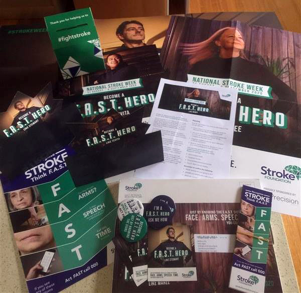 strokefdn's tweet photo. Shout out to our Supporting Partner Precision Group for generously printing our F.A.S.T. Hero kits at no charge for National Stroke Week 2020. #strokeweek2020 https://t.co/ukZHlXQZ3t