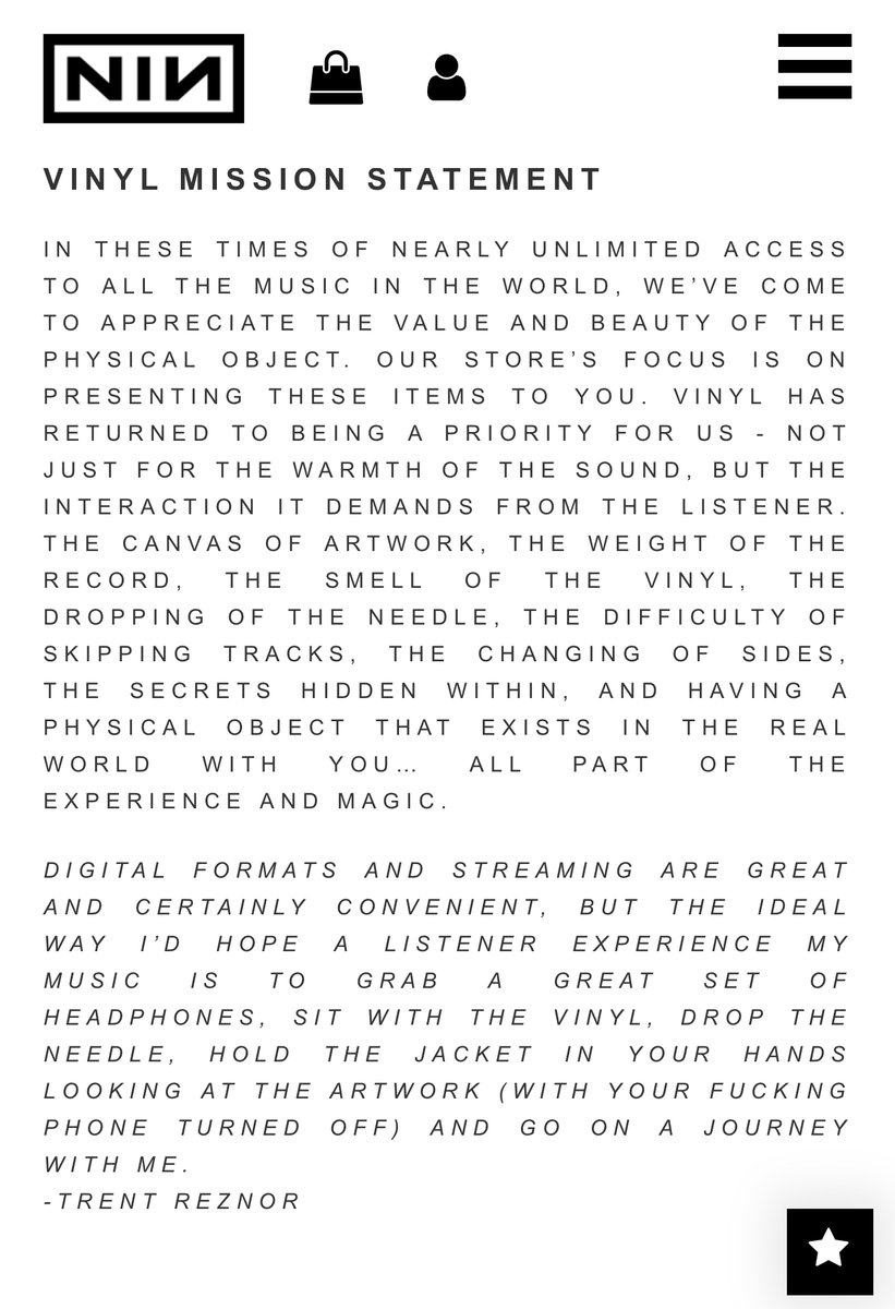 Here’s the vinyl mission statement from their website. I love everything about it.
